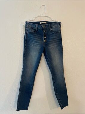 Whetherly Women's High-Rise Button-Fly Jeans in Medium Blue Wash